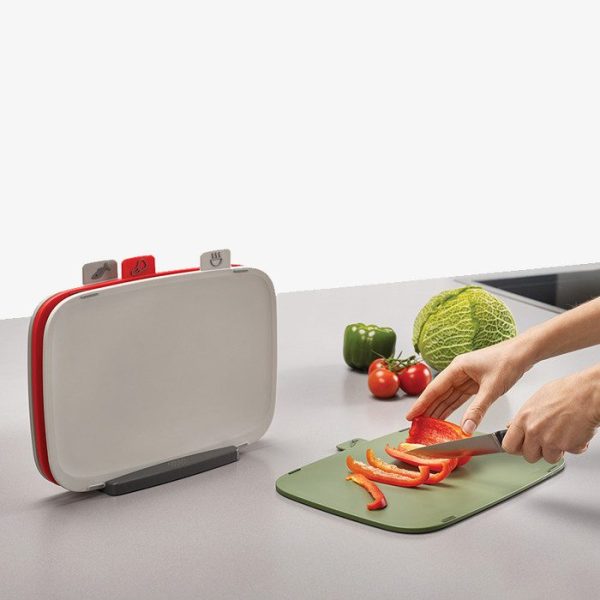 Duo Set of 4 Chopping Boards with Storage Stand