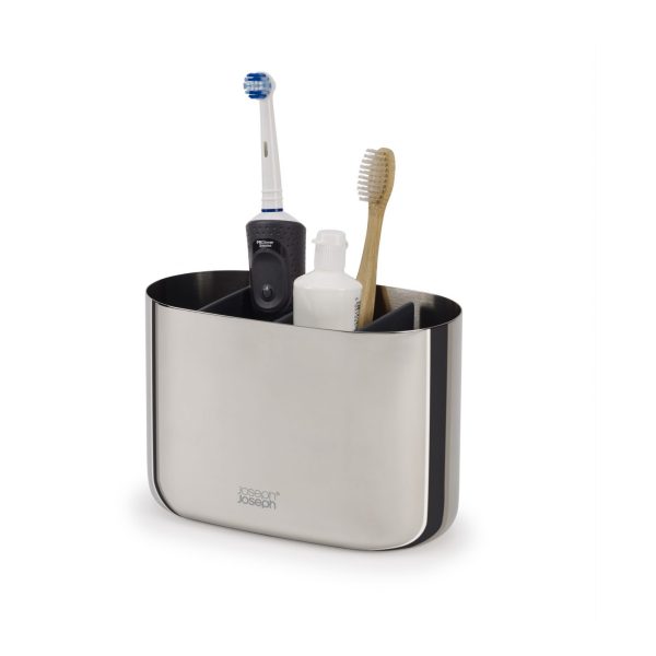 Joseph Joseph EasyStore Luxe Large Toothbrush Caddy (Steel)