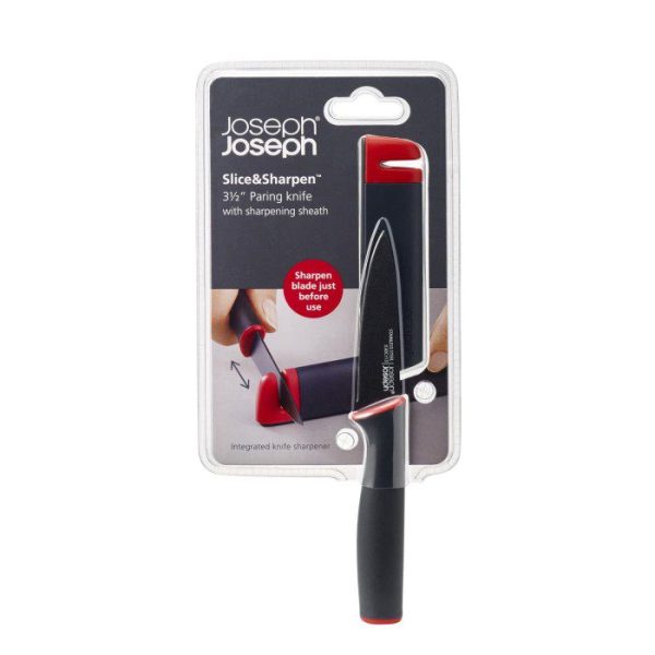 Slice&Sharpen 3.5" Paring knife - Black/Red