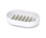 White Joseph Joseph soap dish with raised draining rack for quick drying