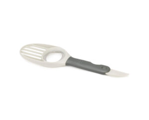 3-in-1 avocado tool by Joseph Joseph with fold-out blade, pitter, and scoop