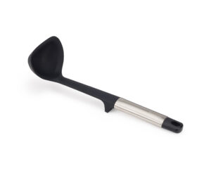 Elevate ladle with weighted handle by Joseph Joseph, grey silicone and nylon head